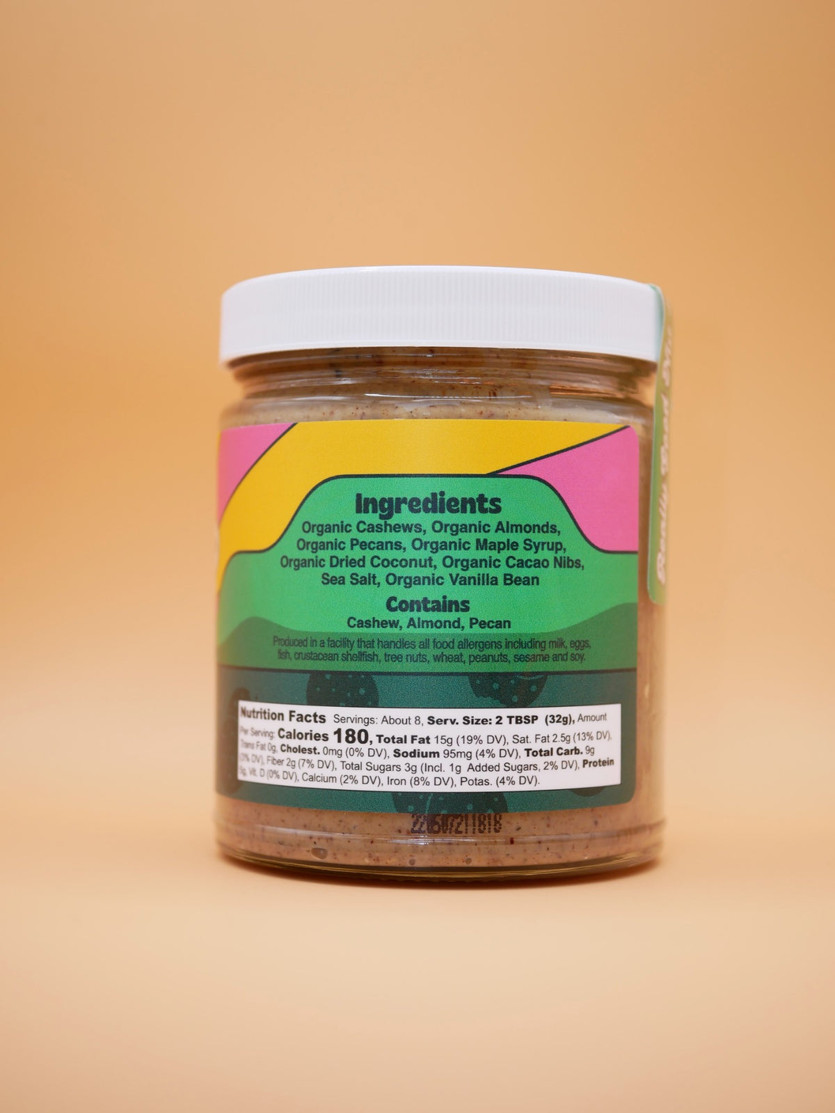 Cookie Dough jar label showing ingredients and nutrition facts