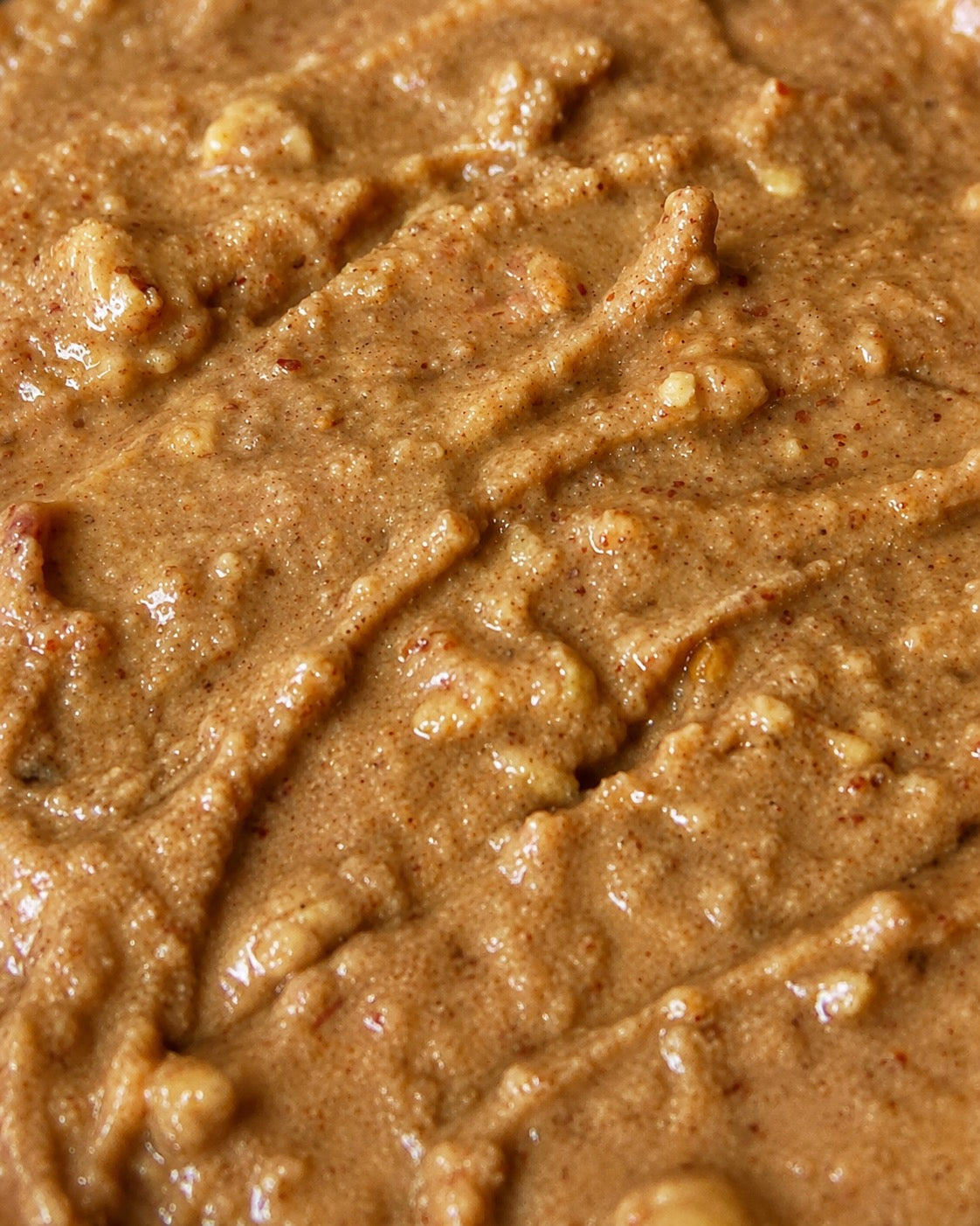 Close-up texture of Love Cake nut butter